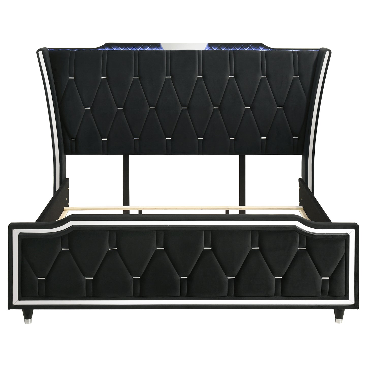 Lorient California King LED Upholstered Bed Black