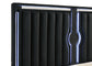 Ravenne Velvet Upholstered Eastern King LED Panel Bed Black