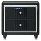 Ravenne 2-drawer Velvet Upholstered LED Nightstand with USB Black