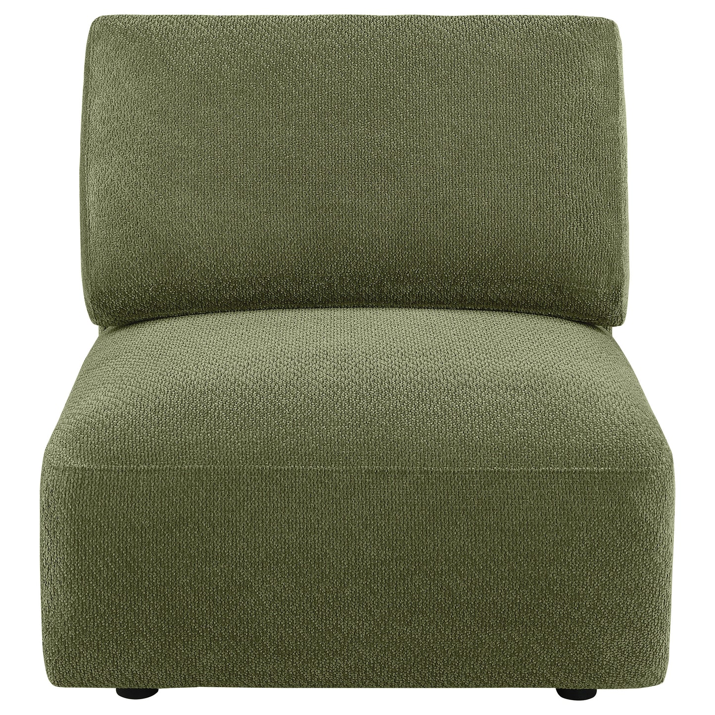 Elysia Chenille Upholstered Modular Armless Chair Green