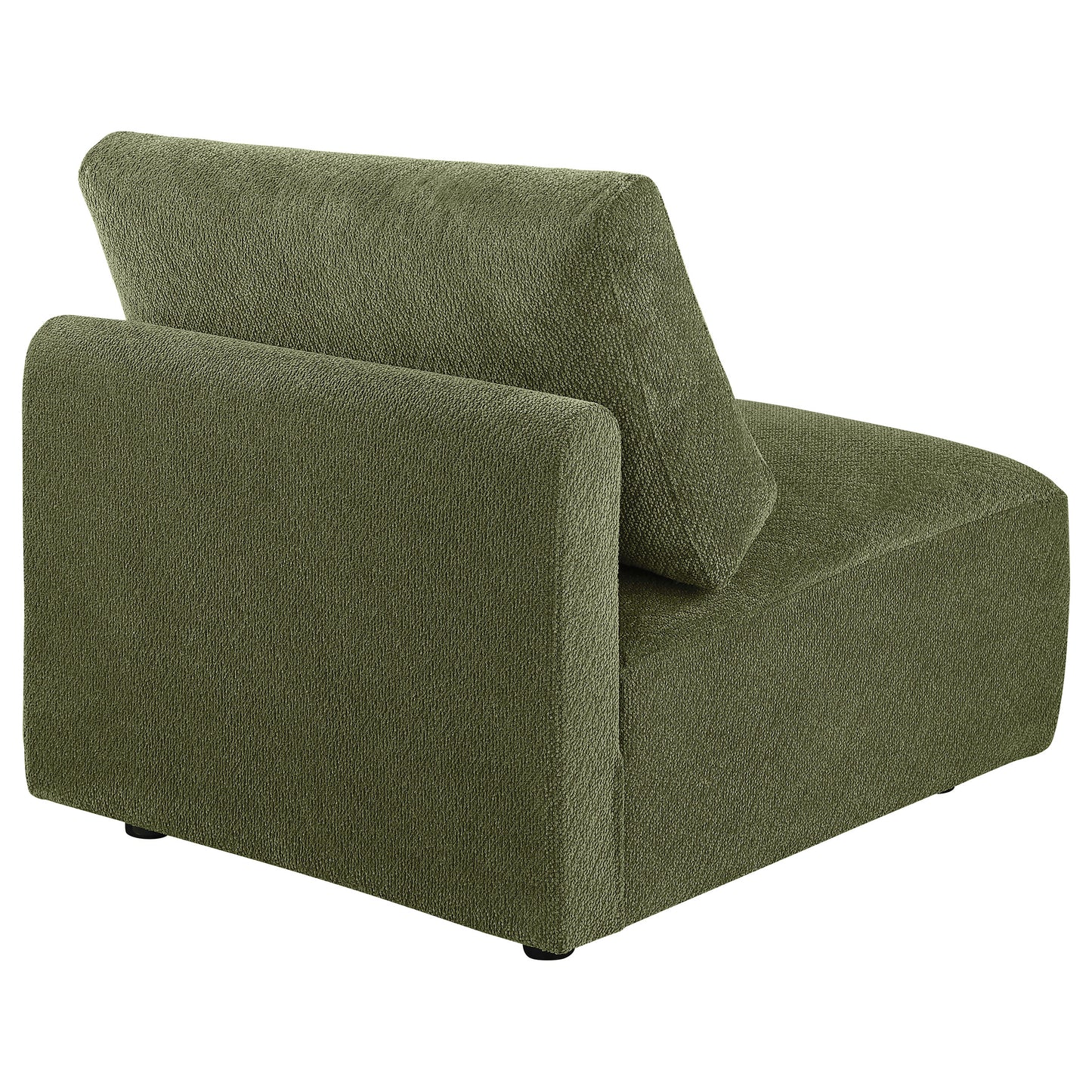 Elysia Chenille Upholstered Modular Armless Chair Green