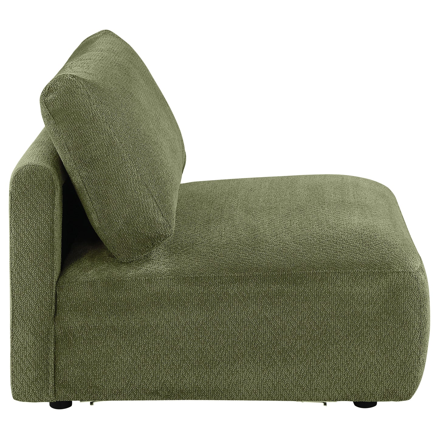 Elysia Chenille Upholstered Modular Armless Chair Green