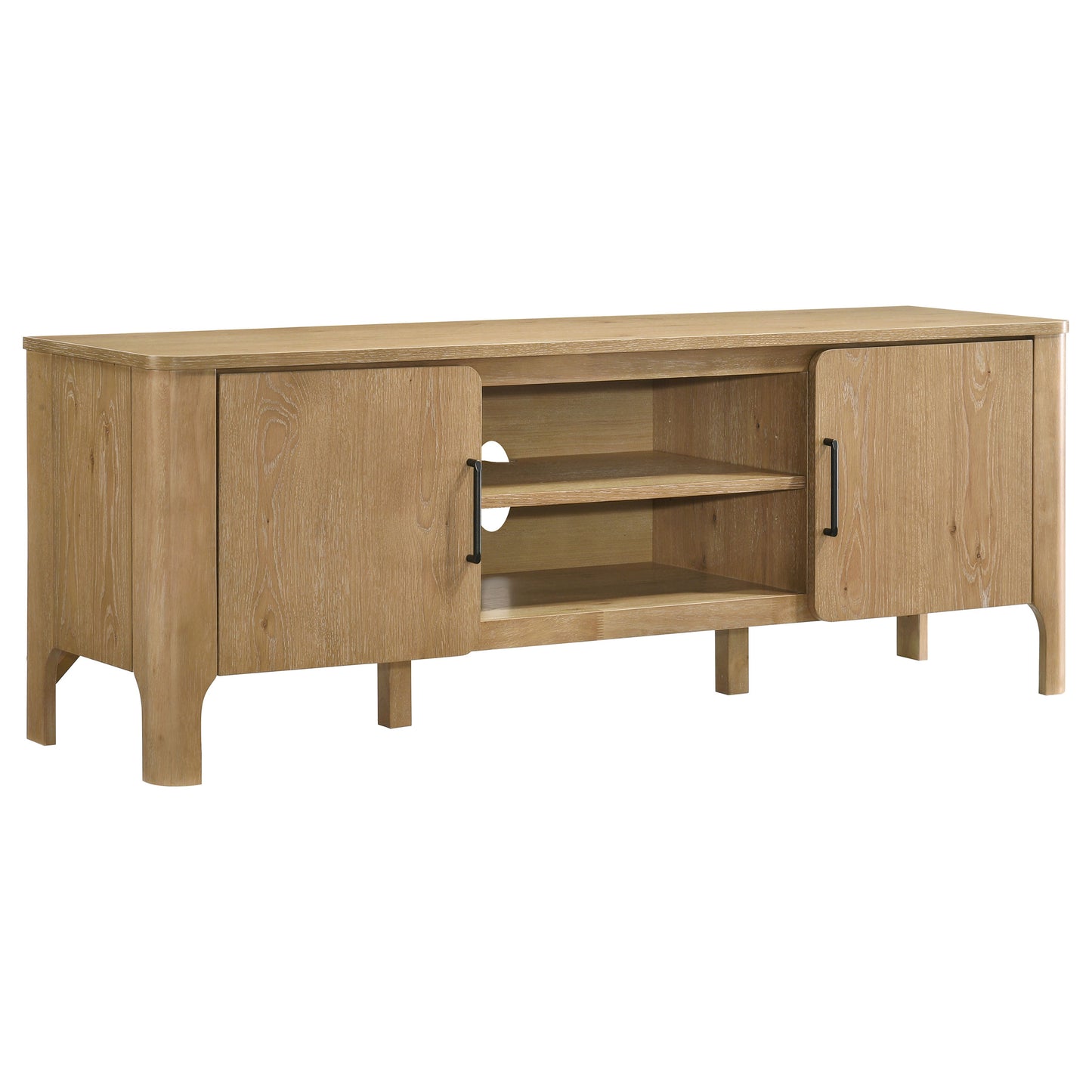 Rowe 65-inch 2-door Wood TV Stand Media Console Light Oak