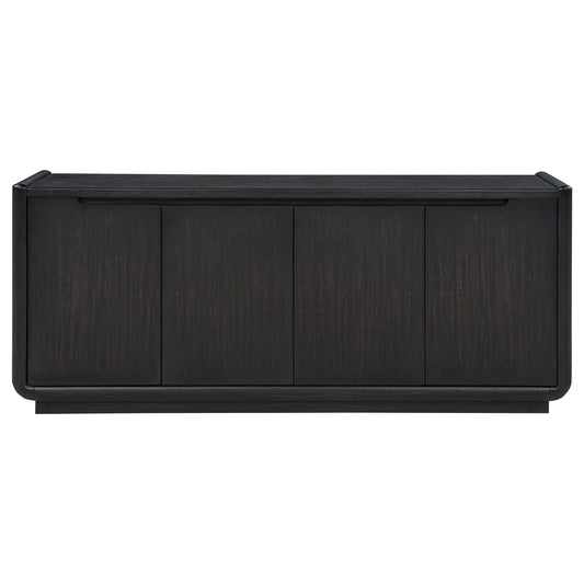 Leandro 72-inch 4-door TV Stand Media Console Burnished Black