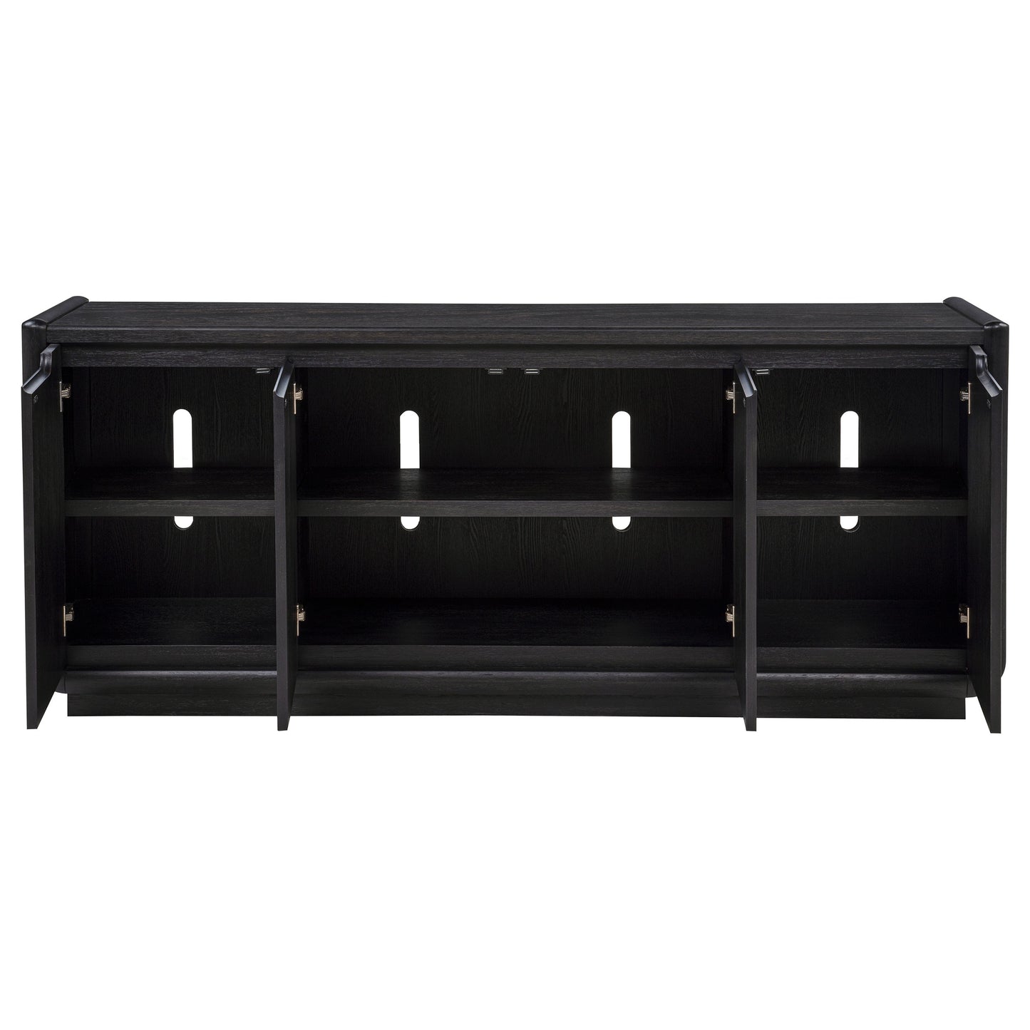 Leandro 72-inch 4-door TV Stand Media Console Burnished Black