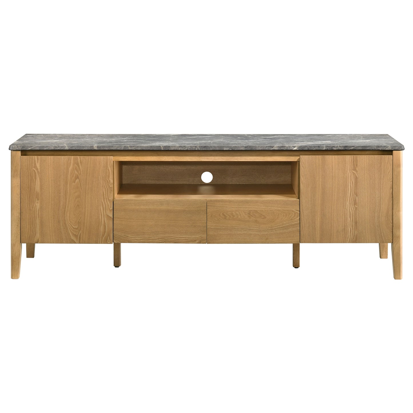 Bradley 63-inch 2-Door SmartTop TV Stand Grey and Natural