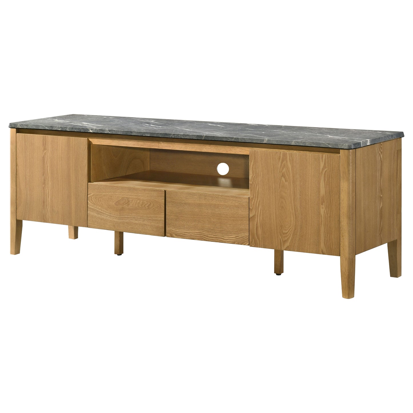 Bradley 63-inch 2-Door SmartTop TV Stand Grey and Natural