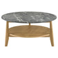 Bradley Round SmartTop Cocktail Coffee Table Grey and Natural