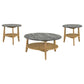 Bradley 3-Piece Round SmartTop Coffee Table Set Grey and Natural