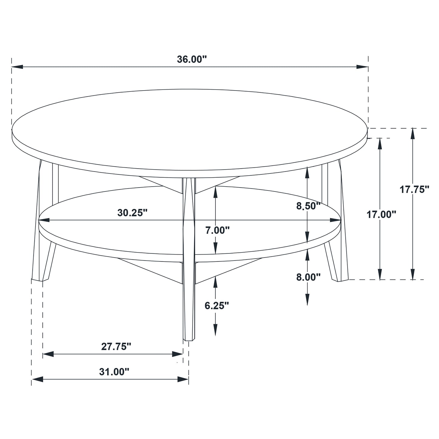 Bradley 3-Piece Round SmartTop Coffee Table Set Grey and Natural