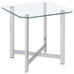 Cronin 2-piece Tempered Glass Top Coffee Table Set Chrome