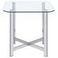 Cronin 2-piece Tempered Glass Top Coffee Table Set Chrome