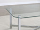 Cronin 2-piece Tempered Glass Top Coffee Table Set Chrome