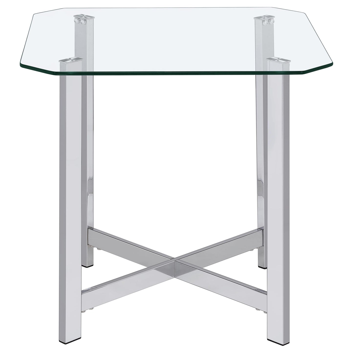 Cronin 3-piece Tempered Glass Top Coffee Table Set Chrome