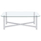 Cronin 3-piece Tempered Glass Top Coffee Table Set Chrome