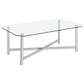 Cronin 3-piece Tempered Glass Top Coffee Table Set Chrome