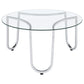 Beller Round Tempered Glass Top Cocktail Coffee Table Chrome