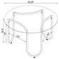 Beller Round Tempered Glass Top Cocktail Coffee Table Chrome