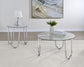 Beller Round Tempered Glass Top Cocktail Coffee Table Chrome