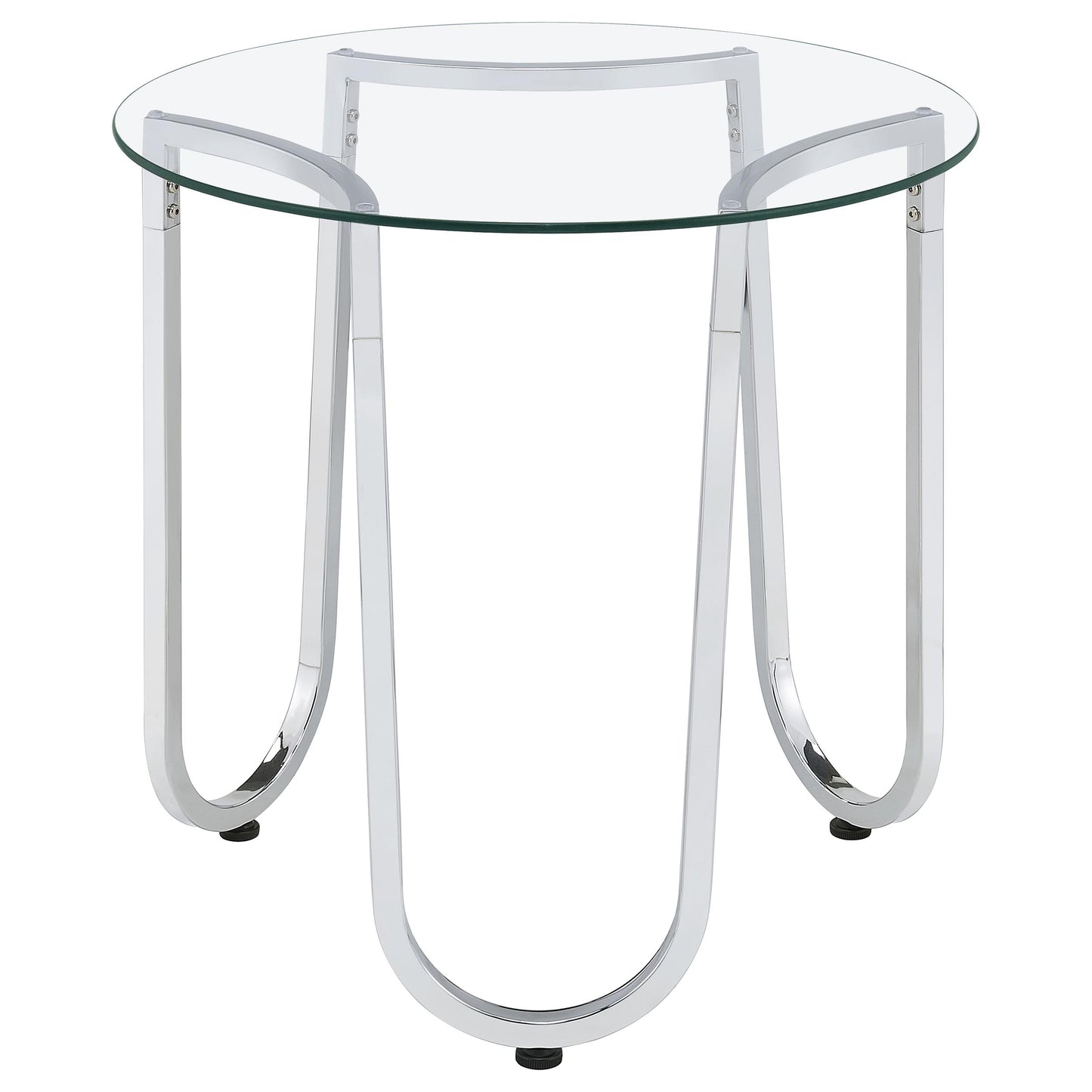 Beller 3-piece Round Tempered Glass Top Coffee Table Set Chrome