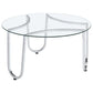 Beller 3-piece Round Tempered Glass Top Coffee Table Set Chrome