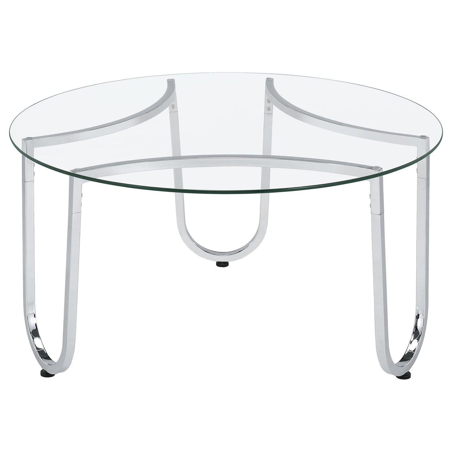 Beller 3-piece Round Tempered Glass Top Coffee Table Set Chrome