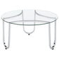 Beller 3-piece Round Tempered Glass Top Coffee Table Set Chrome