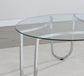 Beller 3-piece Round Tempered Glass Top Coffee Table Set Chrome