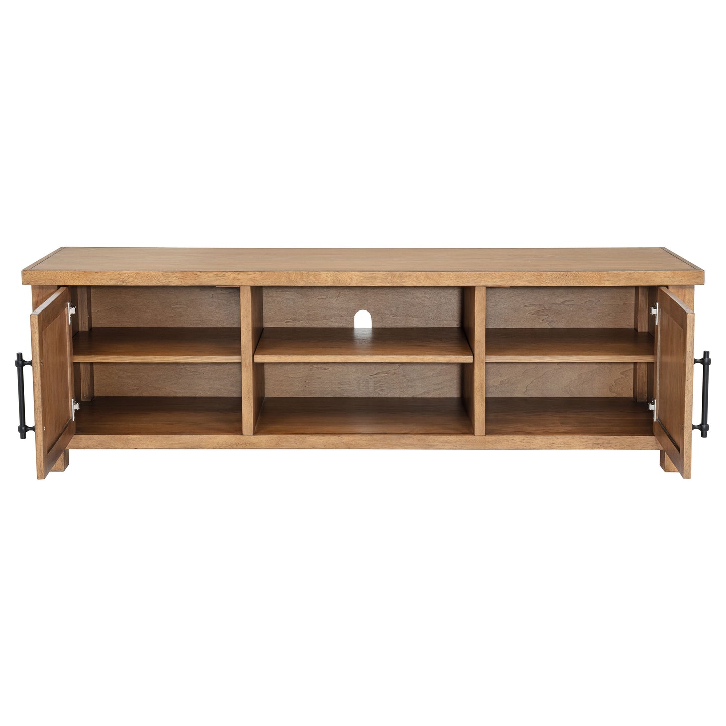 Beasley 2-Door 71-Inch Wood TV Stand Media Console Golden Oak