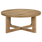 Kessler Round Sculptural Wood Coffee Table Light Oak