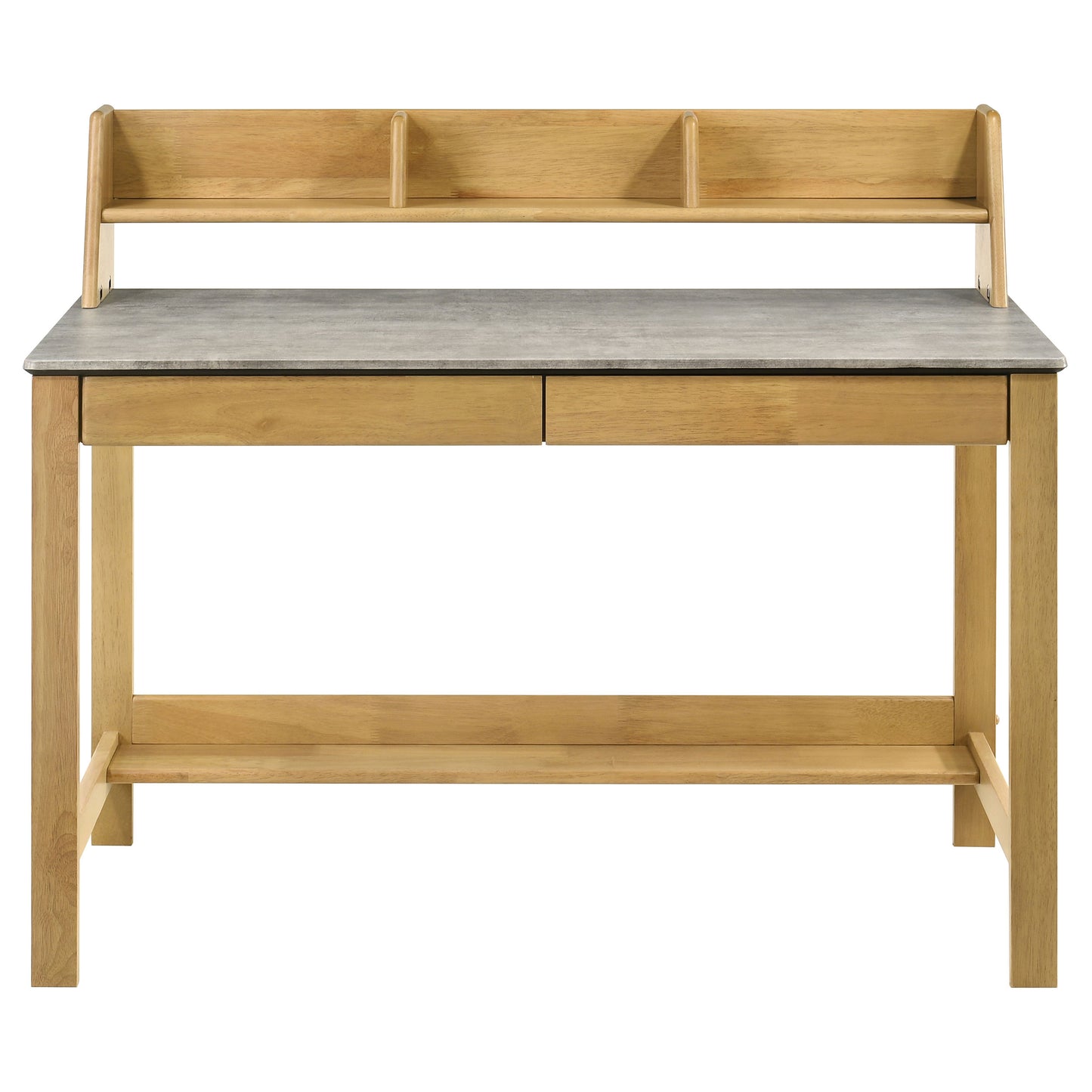 Besler 47-inch SmartTop Writing Desk with Shelf Cement and Natural