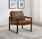 Rosalind Upholstered Track Arm Accent Chair Brown