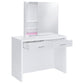 Bunbury Makeup Vanity Table Set Storage Mirror and Stool White