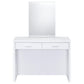 Bunbury Makeup Vanity Table Set Storage Mirror and Stool White