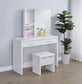 Bunbury Makeup Vanity Table Set Storage Mirror and Stool White