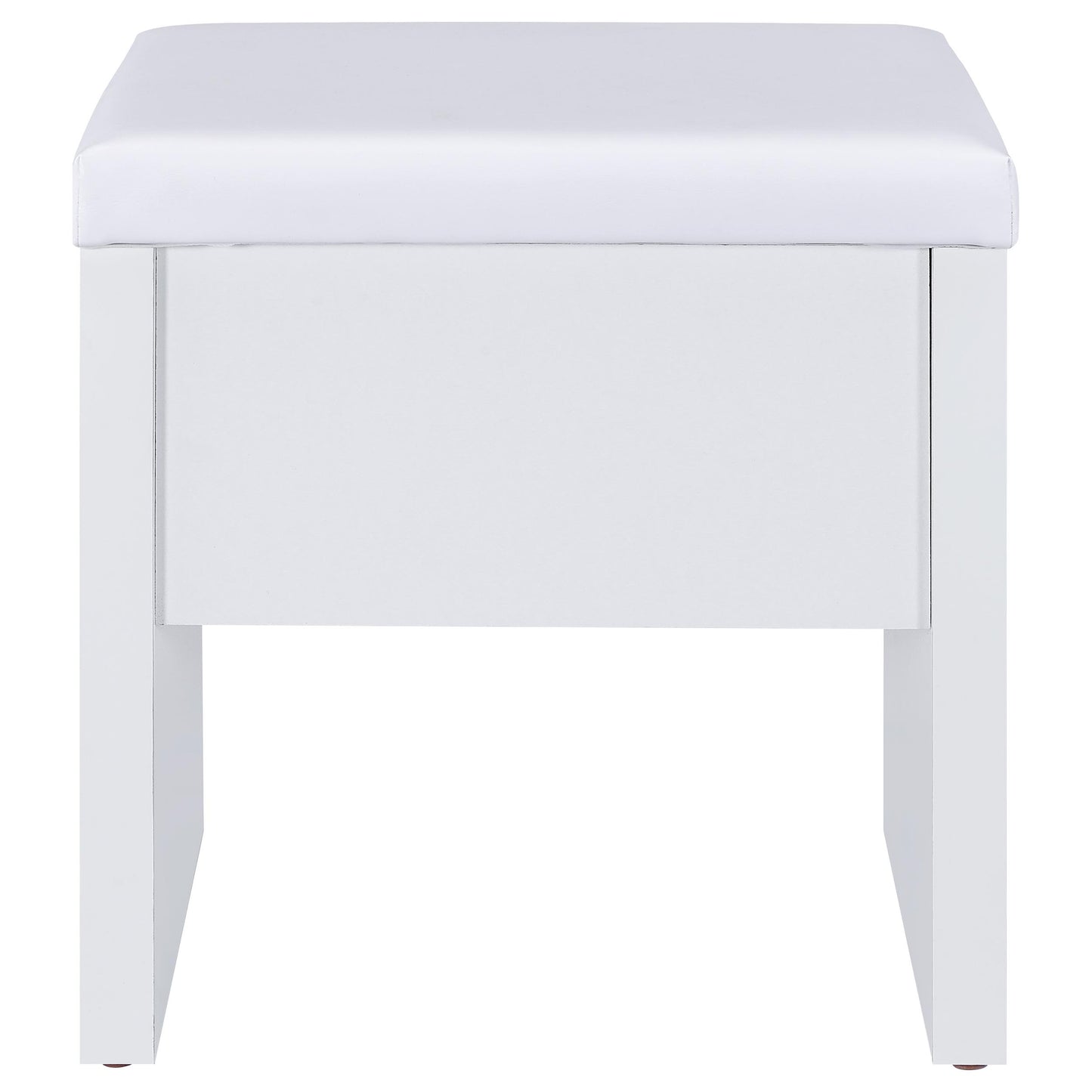 Bunbury Makeup Vanity Table Set Storage Mirror and Stool White