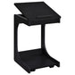 Ralston C-Shaped Lift-Top Sofa Side Table With Casters Black