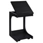 Ralston C-Shaped Lift-Top Sofa Side Table With Casters Black