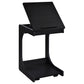 Ralston C-Shaped Lift-Top Sofa Side Table With Casters Black