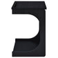 Ralston C-Shaped Lift-Top Sofa Side Table With Casters Black