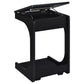 Ralston C-Shaped Lift-Top Sofa Side Table With Casters Black