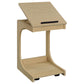 Ralston C-Shaped Lift-Top Sofa Side Table With Casters Light Oak