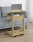 Ralston C-Shaped Lift-Top Sofa Side Table With Casters Light Oak