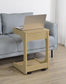 Ralston C-Shaped Lift-Top Sofa Side Table With Casters Light Oak