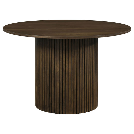 Hamlyn 5-piece Round Wood Dining Set Wheat and Walnut