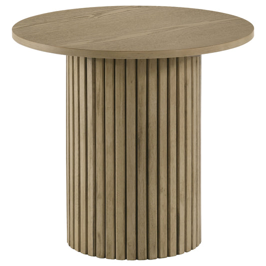 Hamlyn 5-piece Round Wood Counter Height Dining Set Black and Natural Oak