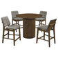 Hamlyn 5-piece Round Wood Counter Height Dining Set Grey and Walnut
