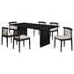 Decker 7-piece 82-inch Rectangular Dining Set Wheat and Black