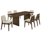 Decker 7-piece 82-inch Rectangular Dining Set Cream and Walnut