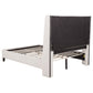 Leslie Upholstered Tufted Queen Wingback Platform Bed Beige